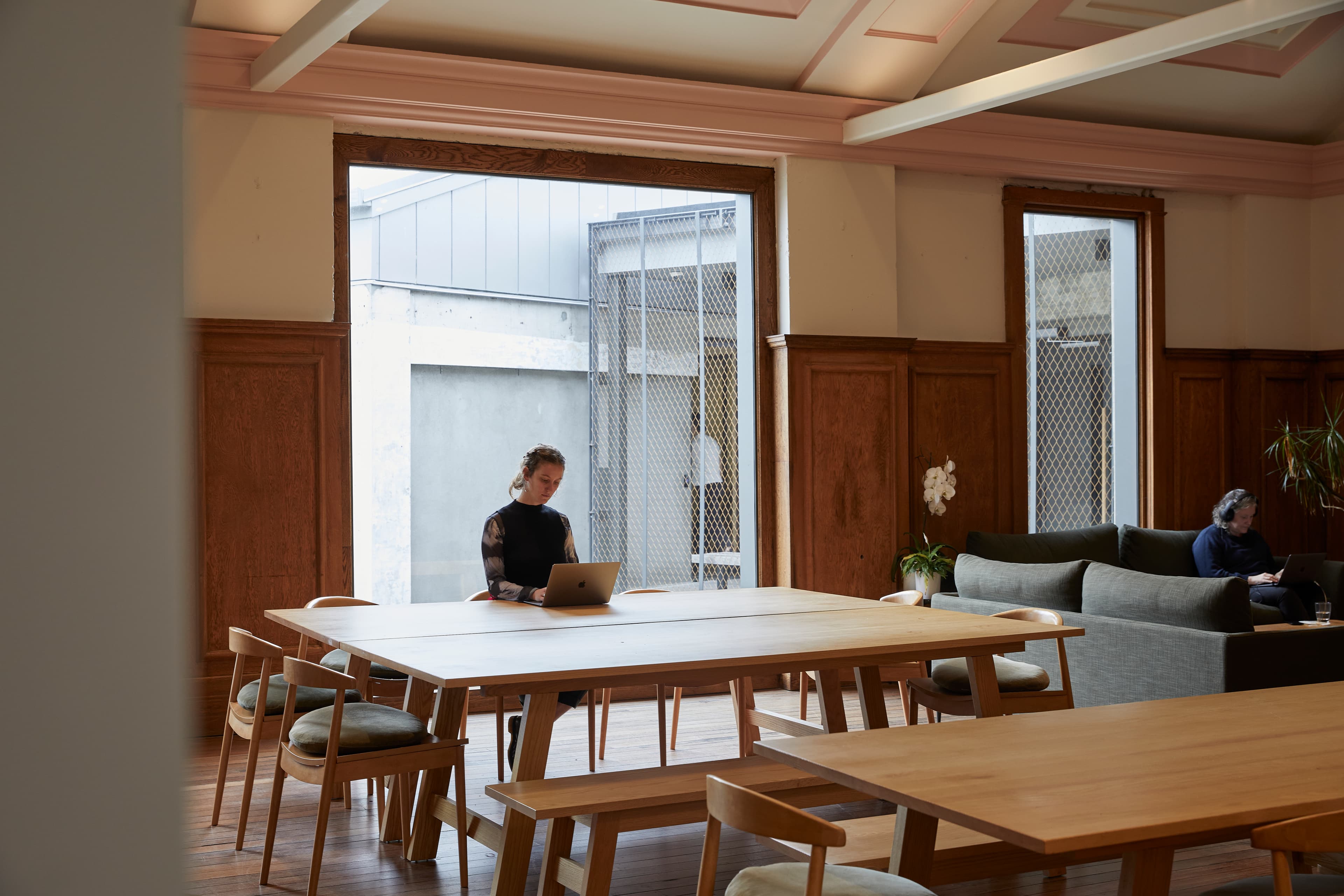 someone working at a desk 